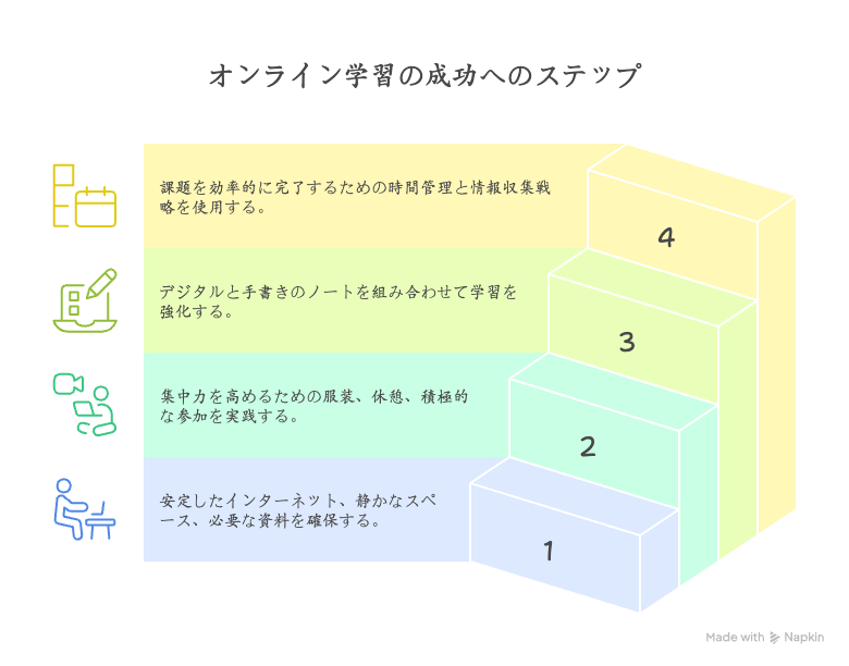 オンライン学習の成功のステップ