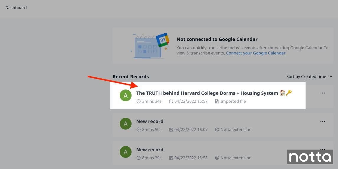 Click on your transcript