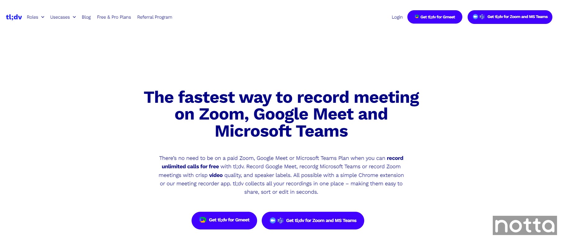 Transcribe Google Meet and Zoom lectures with tl;dv