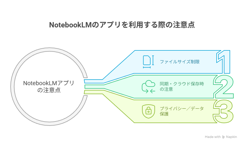 NotebookLMのアプリを利用する際の注意点