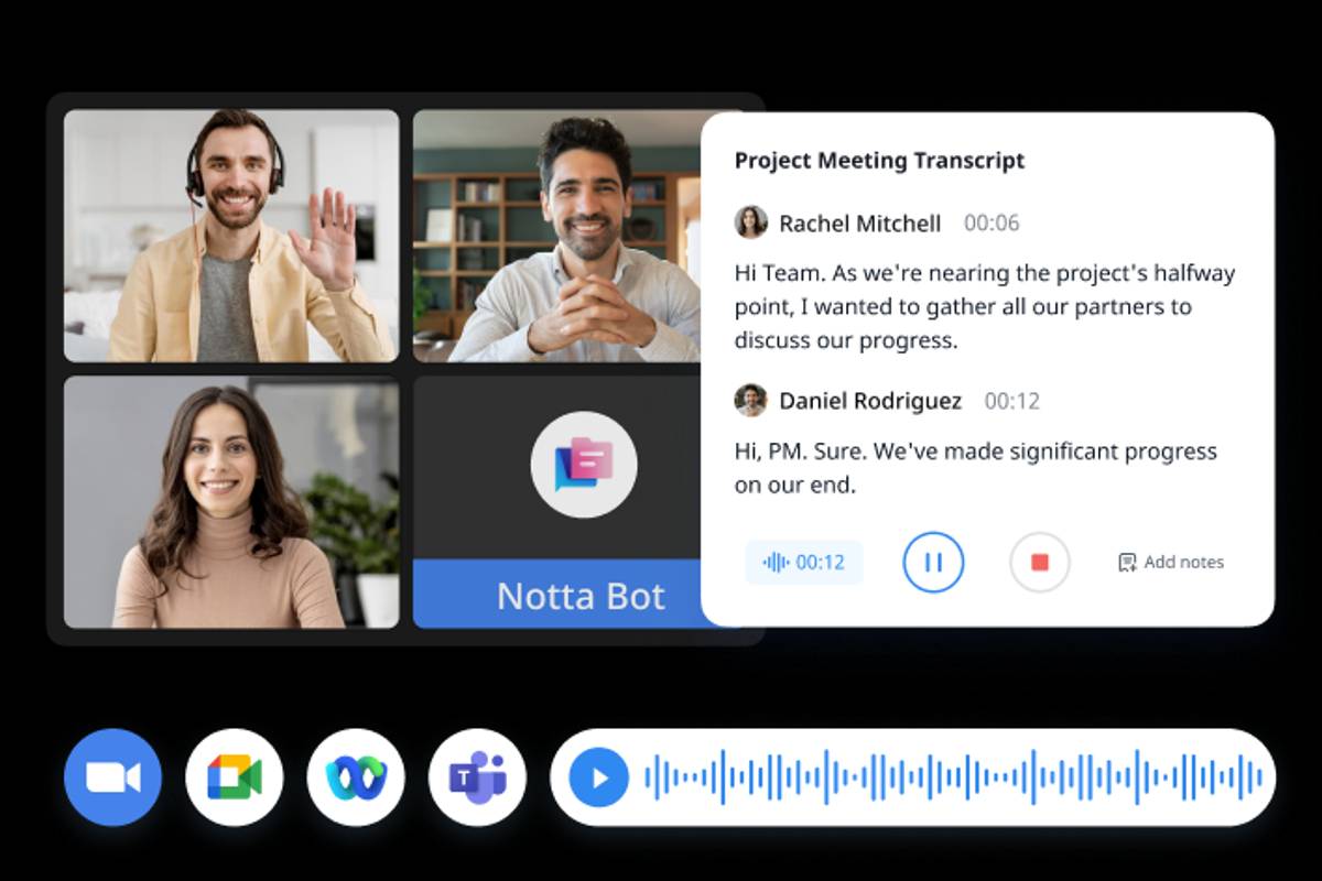 Notta records and transcribes meetings