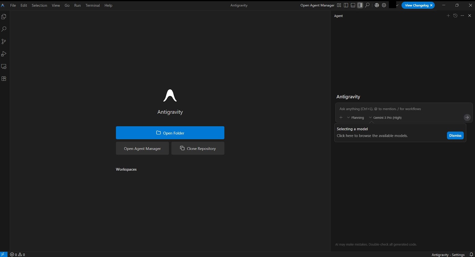 メインのエディタ画面が表示されたら、初回のセットアップは終了です。