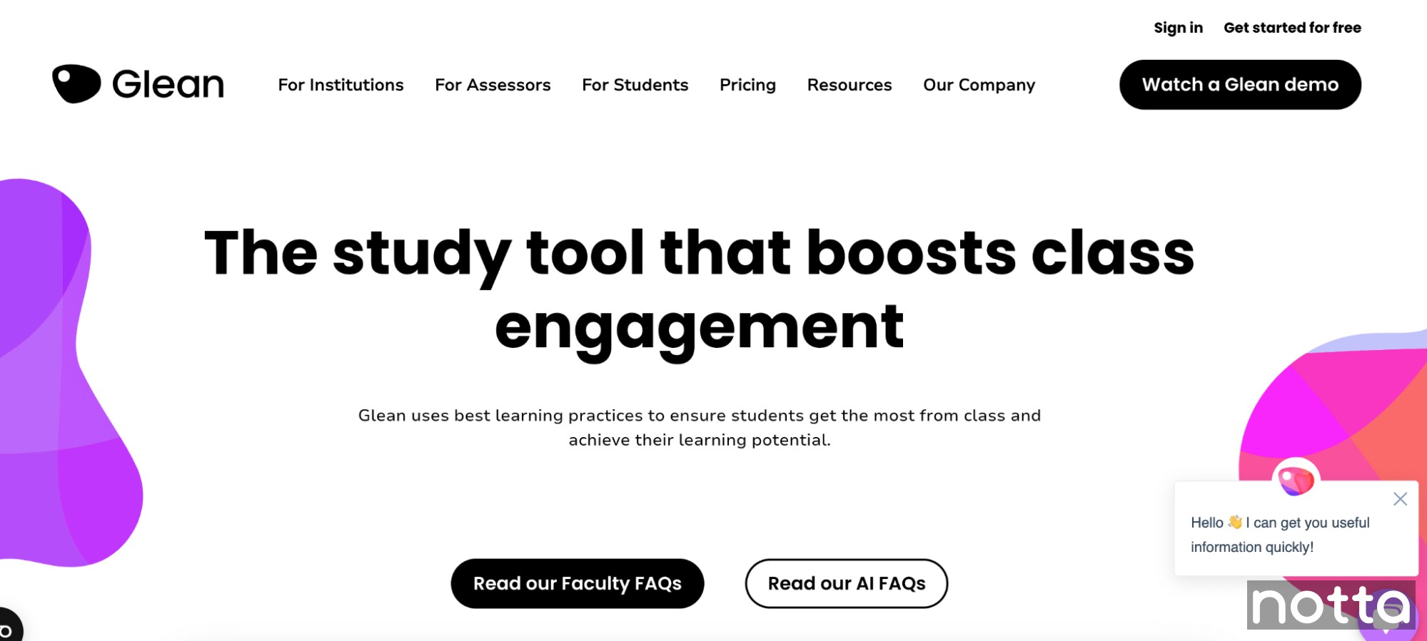 Glean homepage