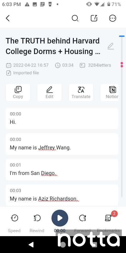 edit your transcript
