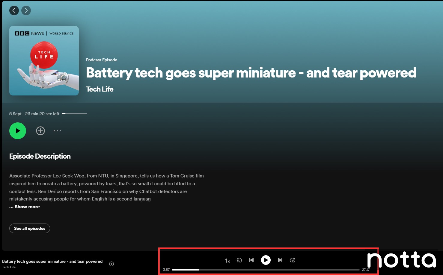 Play your podcast episode in Spotify for Web