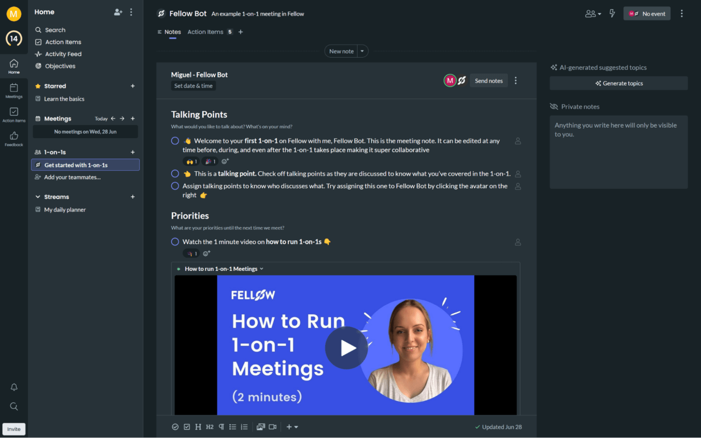 Fellow AI meeting management platform