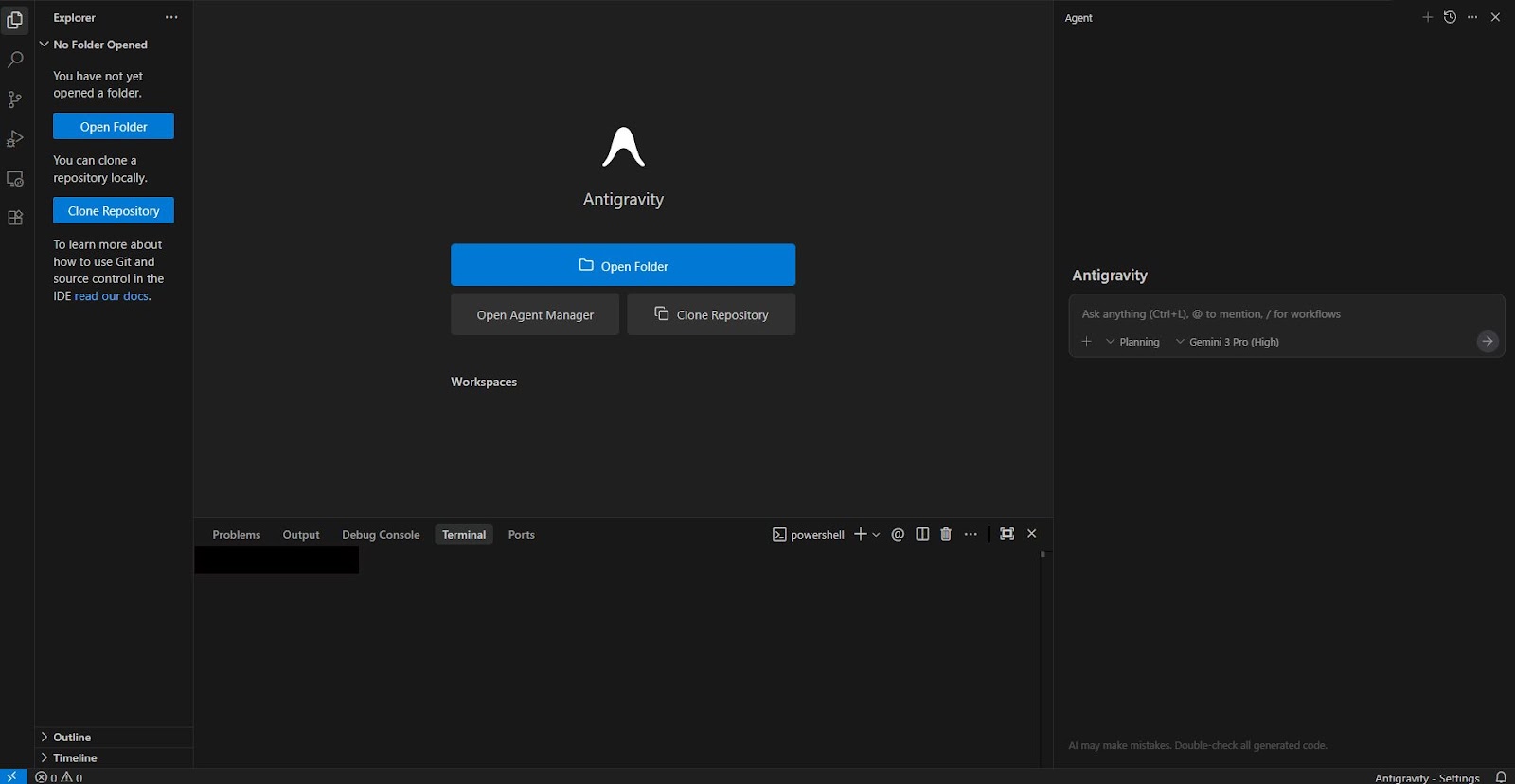 画面は大きく分けて4つのエリアで構成されています。
