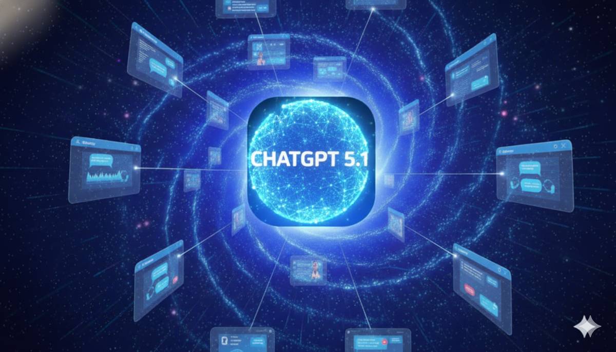 GPT-5.1の新機能とユーザーインターフェースを示すスクリーンショット画像