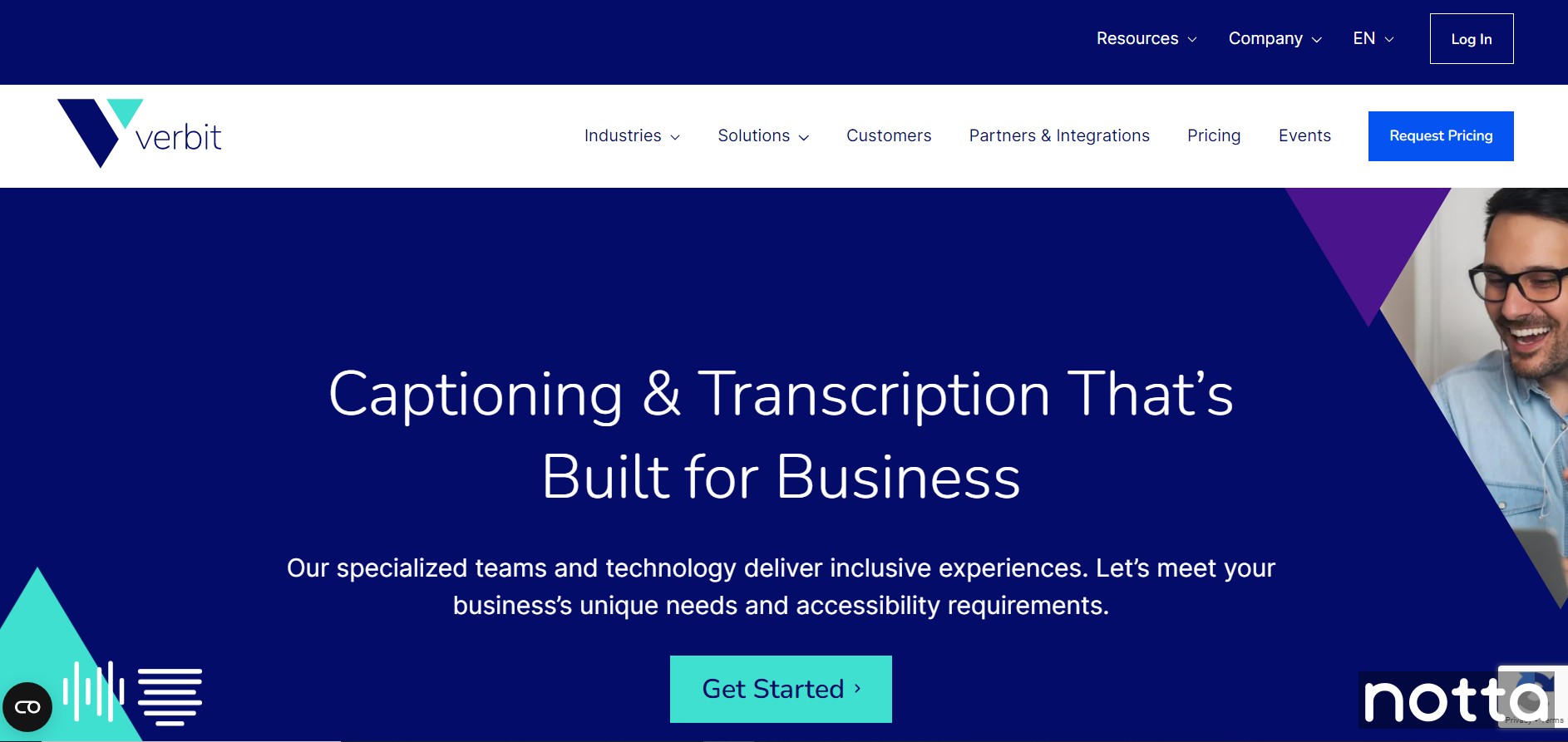 Verbit homepage