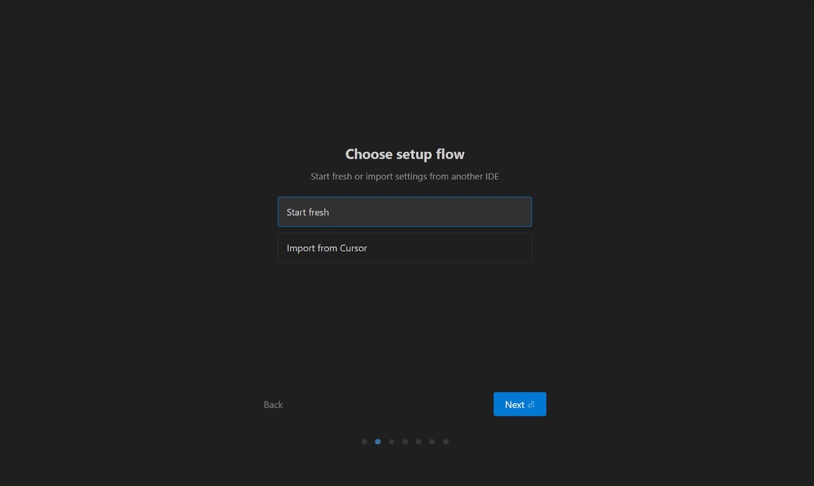 初回起動時にインポートの案内が出ますので、引き継ぎたいエディタを選択しましょう。