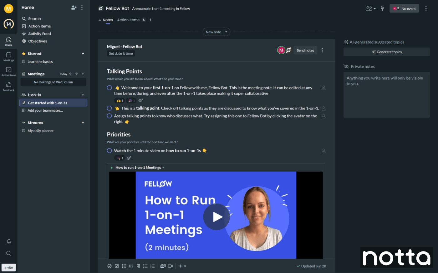 Fellow AI meeting management platform