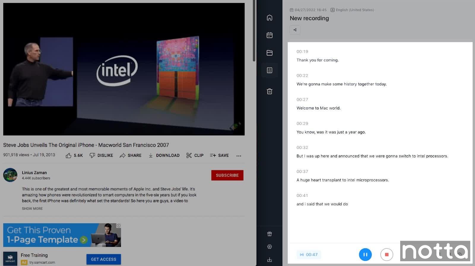 Click ‘Play’ on the Youtube video