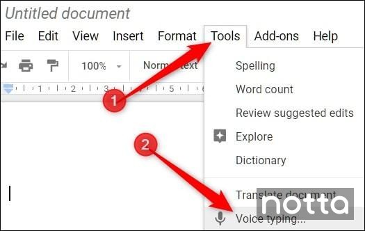 voice recognition software google docs voice typing