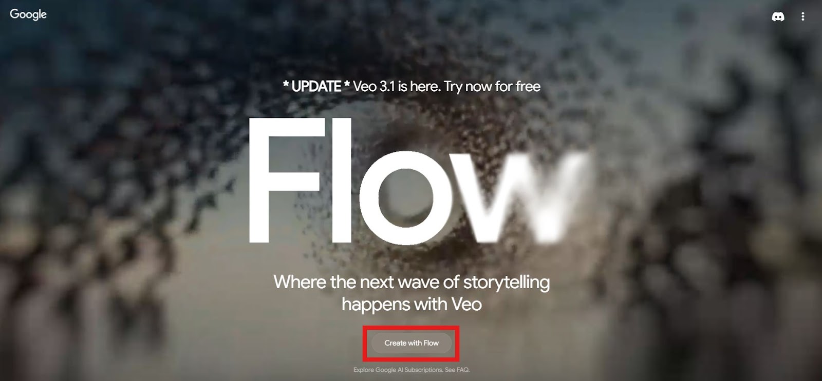 Flowにアクセスし「Create with Flow」をクリックします