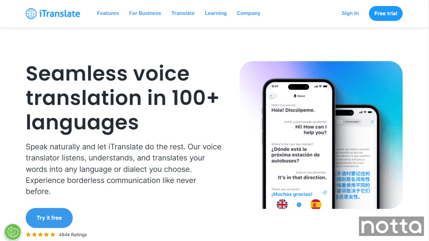 Translate voice translation feature