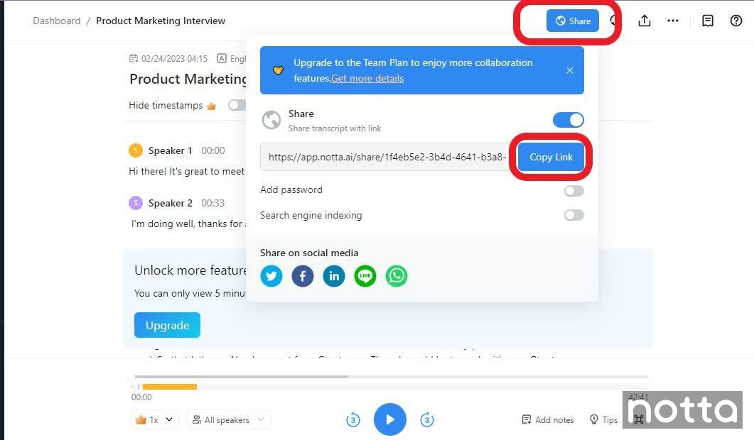 Share the Transcript