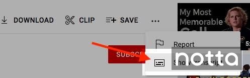 Click ‘Show transcript’.