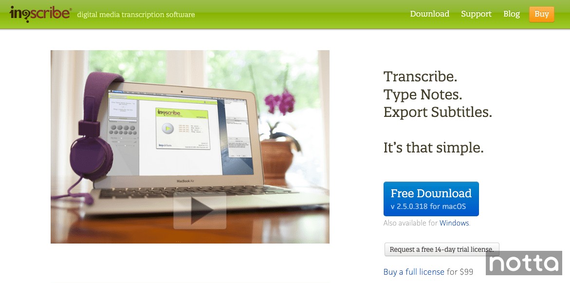 The InqScribe homepage