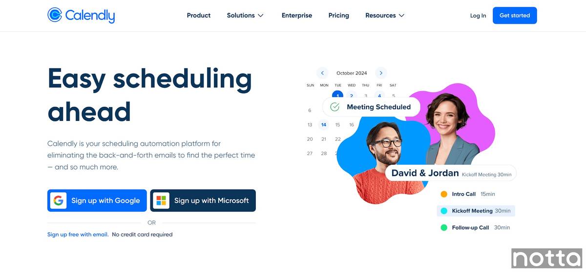 Automated meeting scheduling with Calendly
