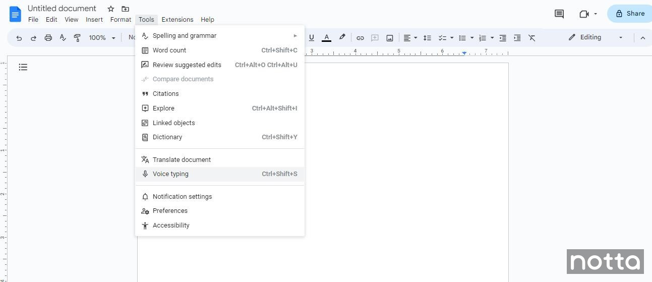 Transcribe a Video with Google Docs