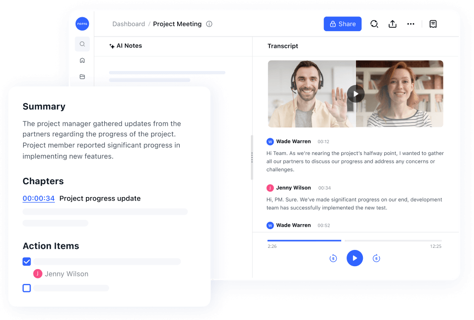Generate AI Meeting Notes & Summaries