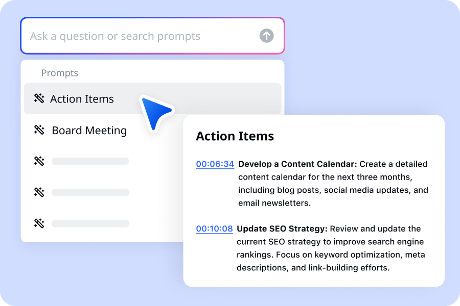 Get tailored meeting insights with AI prompts