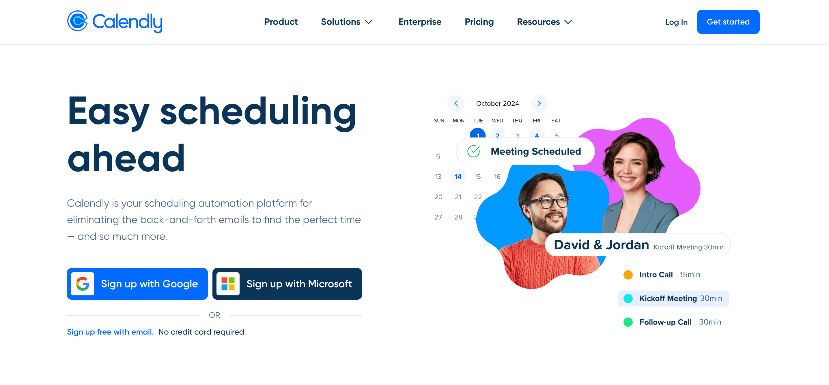 Calendly homepage