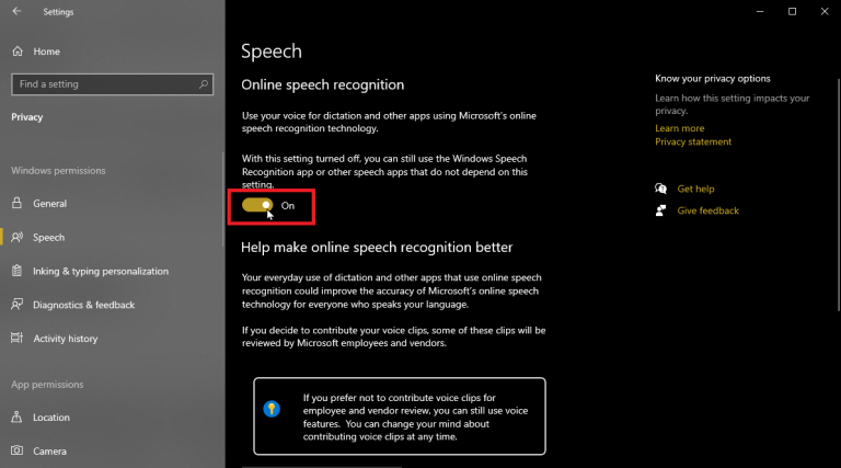 online speech recognition