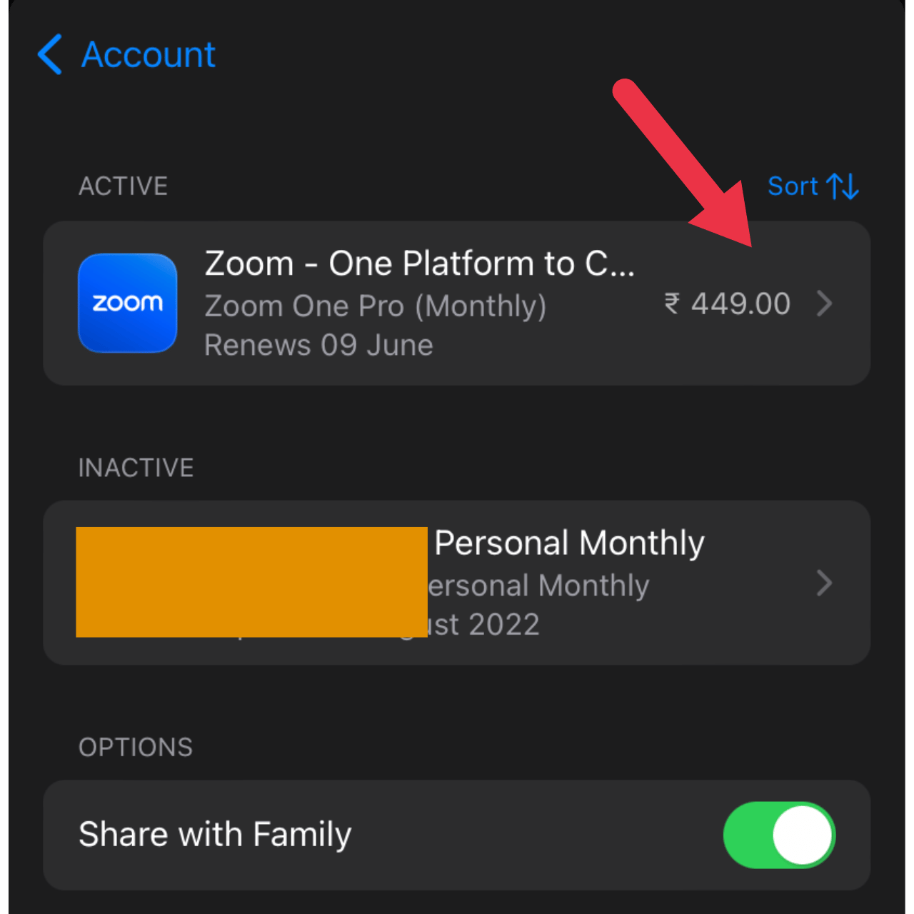 open app store and click on subscription
