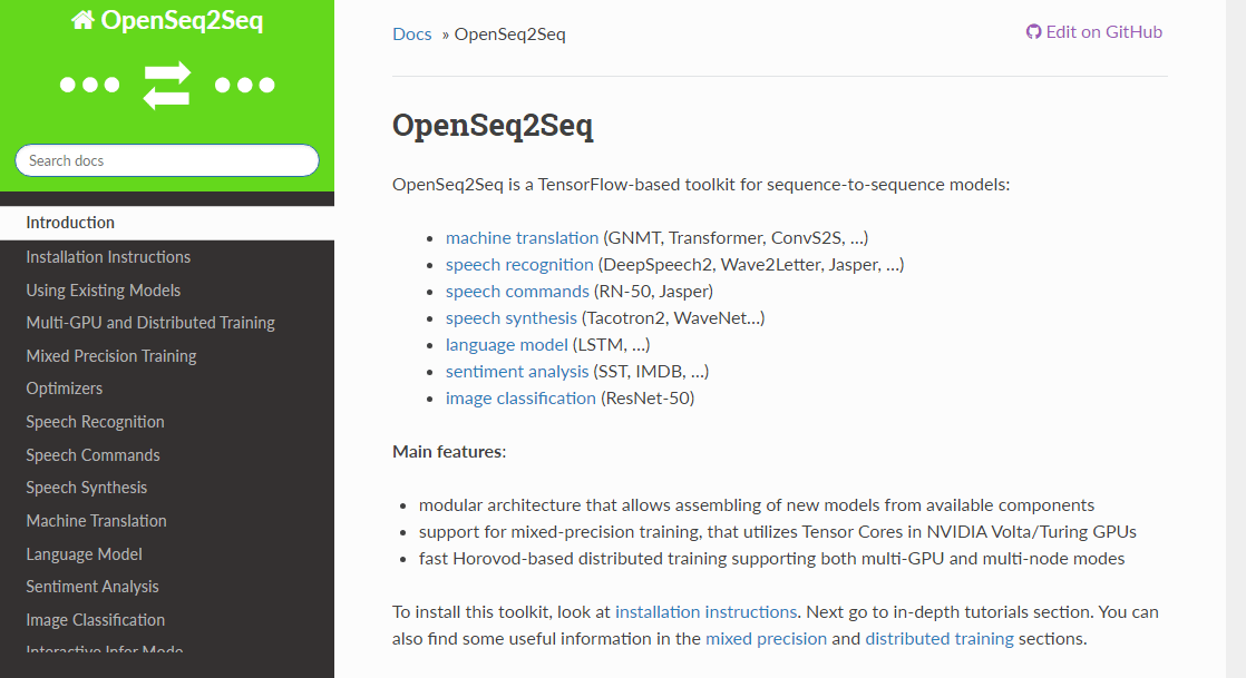 openseq2seq speech to text