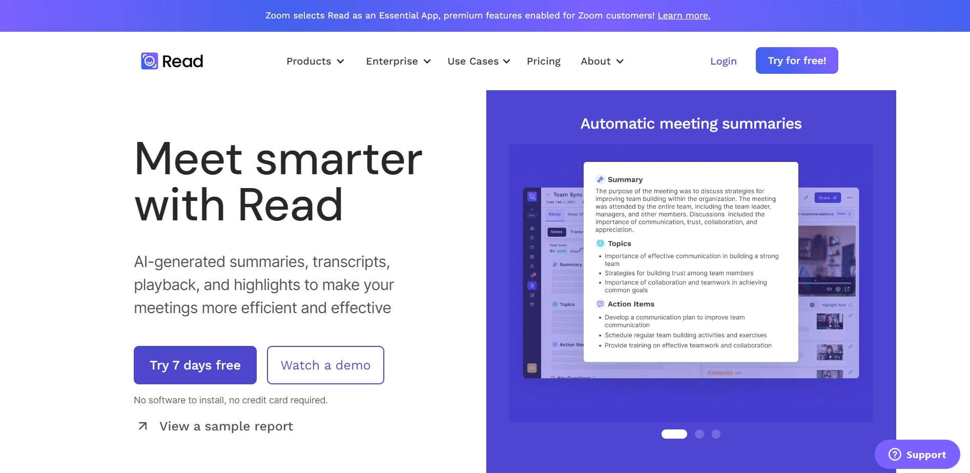 read.ai homepage