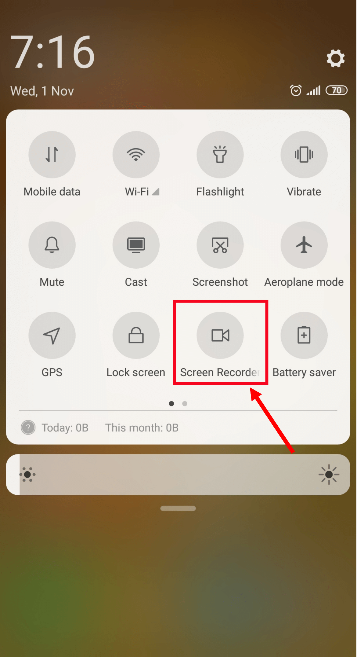 Select the Screen Recorder on your Android device