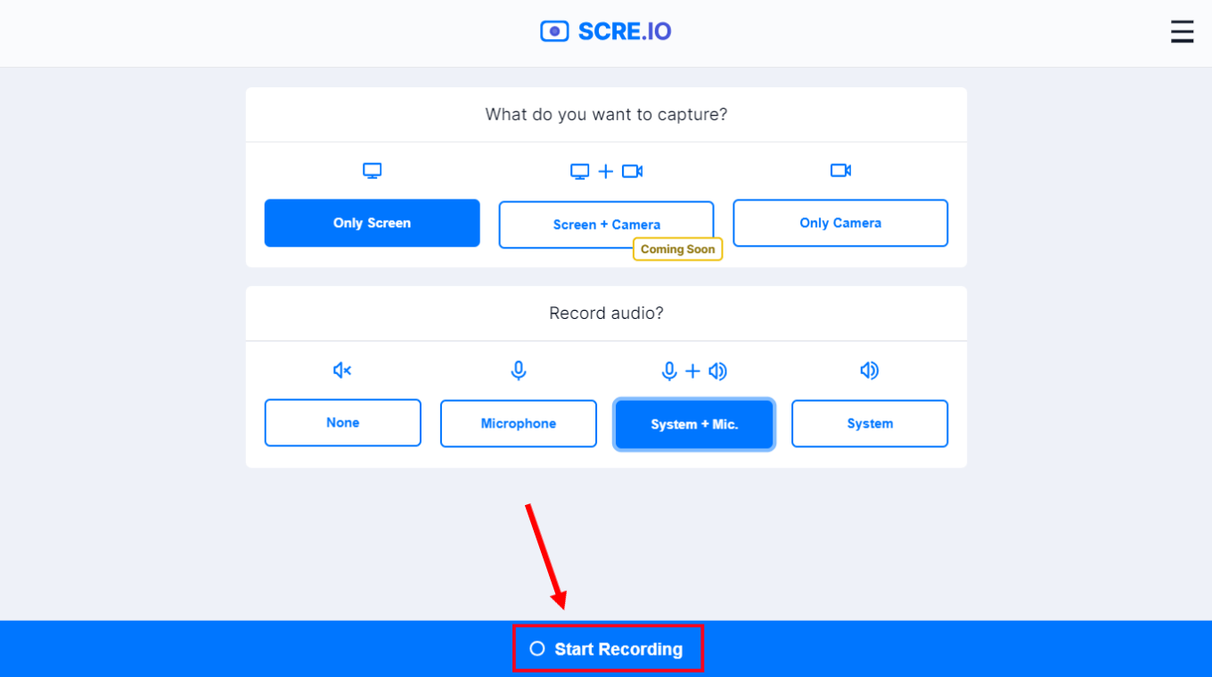 Select Start Recording to start recording the TikTok video