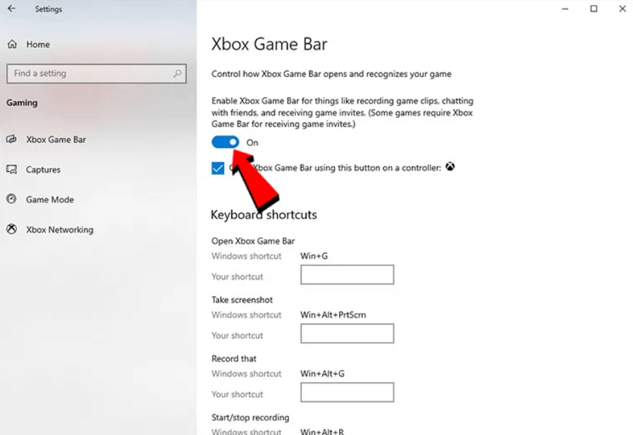 turn on XBox Game Bar on Windows PC