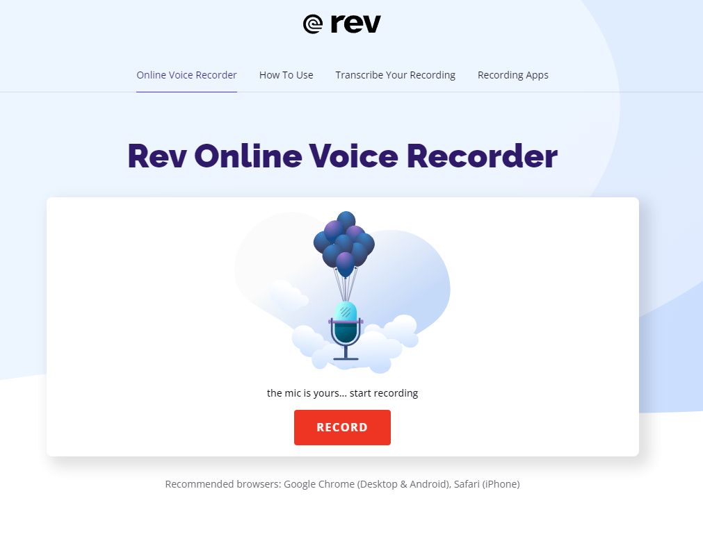 บันทึกโดยตรงที่ Rev เพื่อรับการถอดเสียงจาก AI หรือมนุษย์