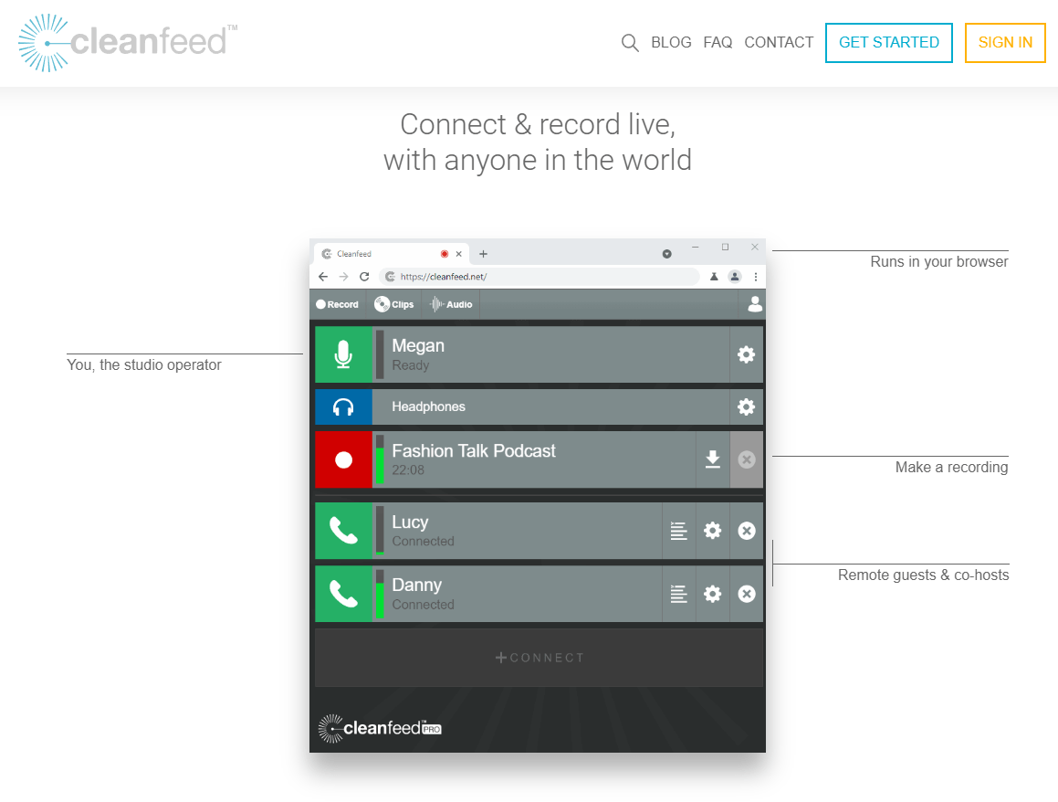 Record live interviews and meetings as separate audio tracks, in the cloud