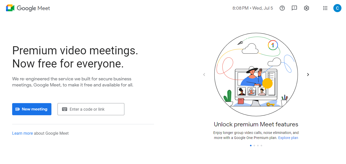 Google Meet tool