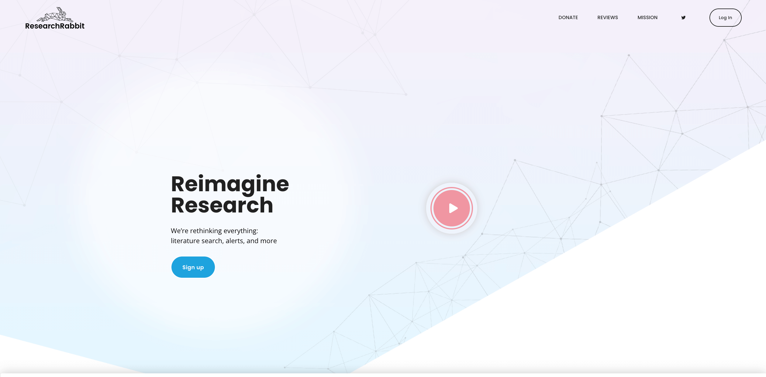 ResearchRabbit homepage
