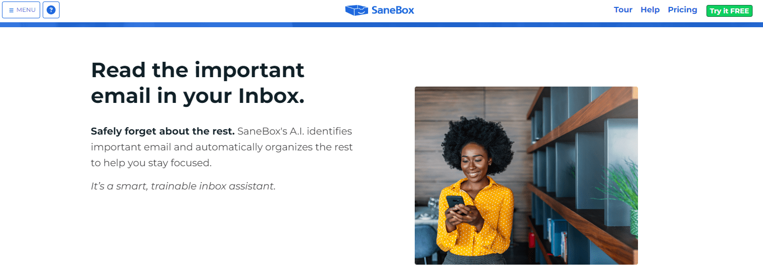 SaneBox organizes your email inbox to save you time