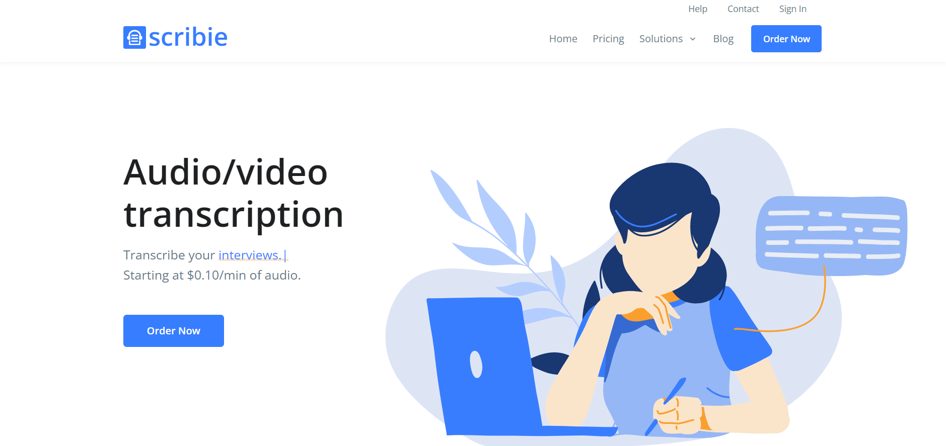 Scribie audio video transcription software