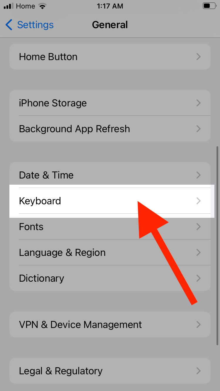 scroll down and tap keyboard button