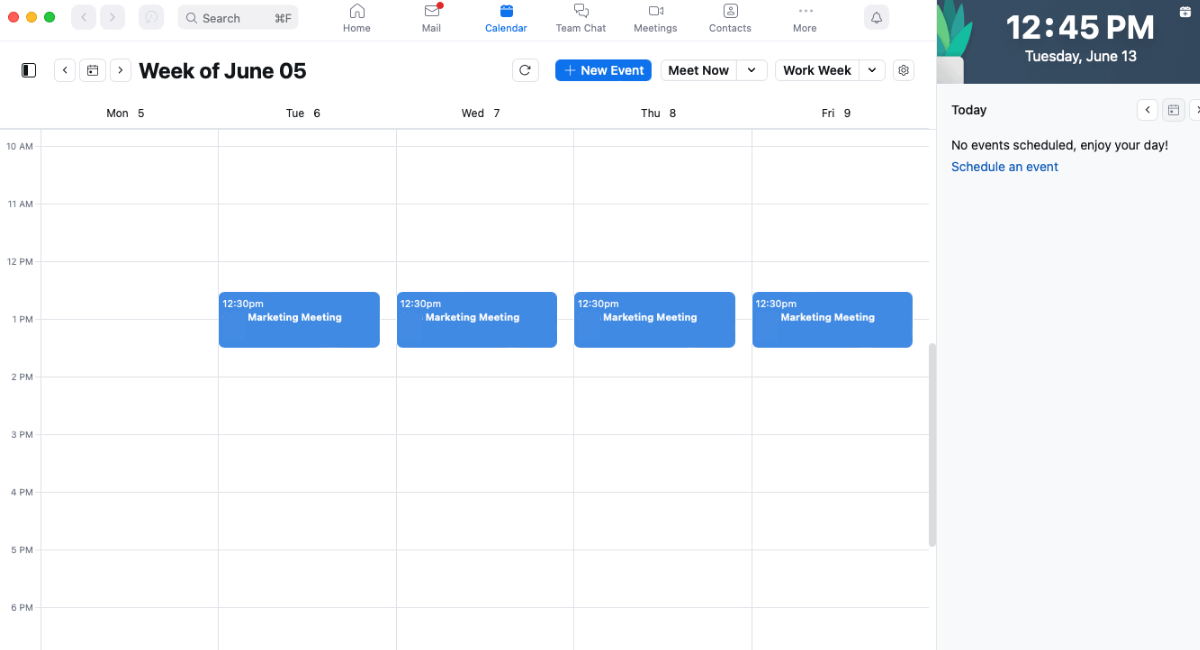 select calendar to open zoom calendar