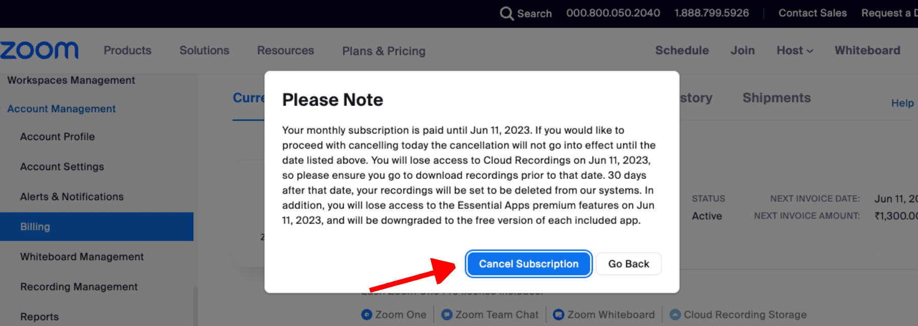 select cancel subscription