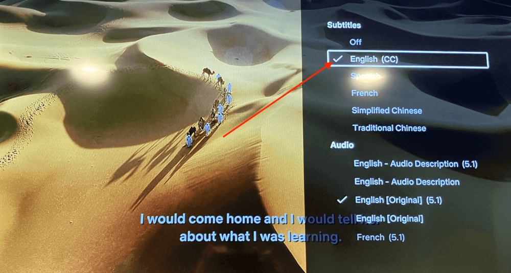 select this option and you should be presented with a menu of different subtitle options