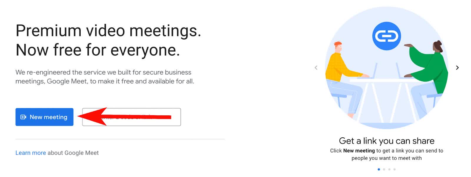 click the ‘New meeting’ button