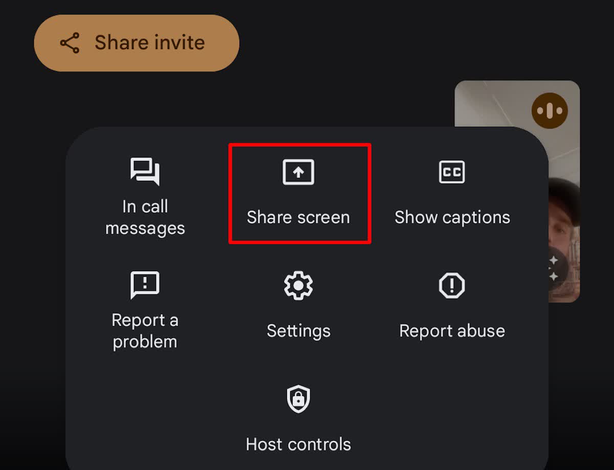click the ‘Start Sharing’ button