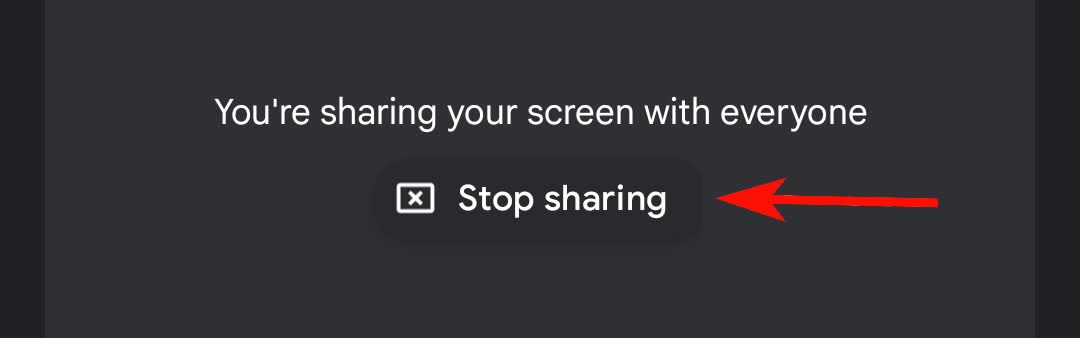 click the ’Stop sharing’ button