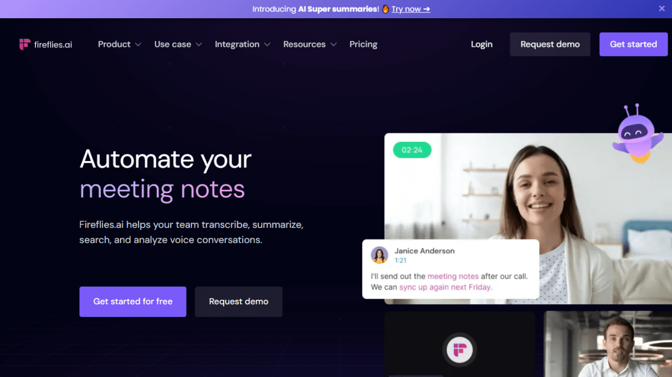 Fireflies.ai note-taker for meetings