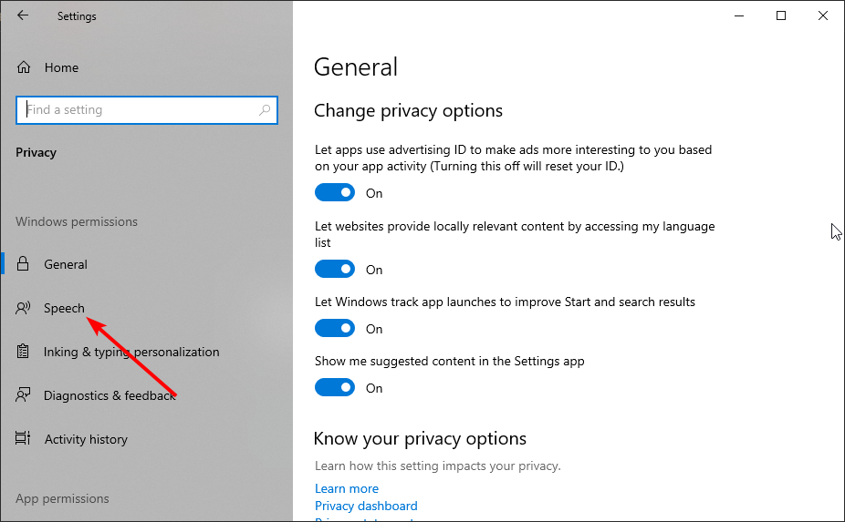 speech rec win10 windows