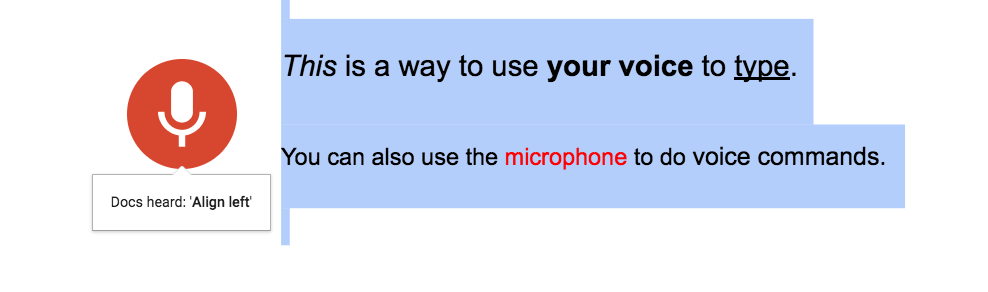 say “Align right” or “Align left”